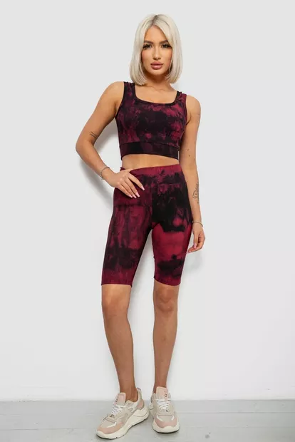 Костюм женский домашний в рубчик, цвет бордовый, 214R341