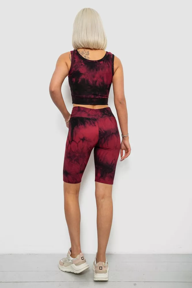 Купити Костюм жіночий домашній в рубчик, колір бордовий, 214R341 - Фото №4