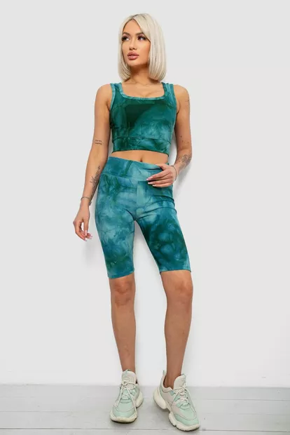 Костюм женский домашний в рубчик, цвет зеленый, 214R341