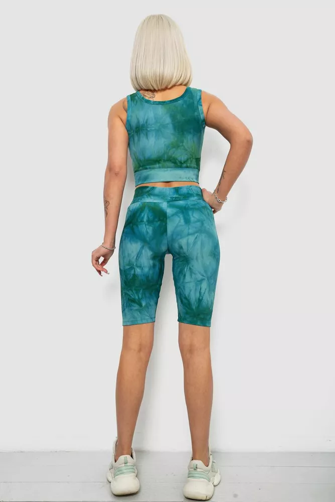 Купити Костюм жіночий домашній в рубчик, колір зелений, 214R341 - Фото №4