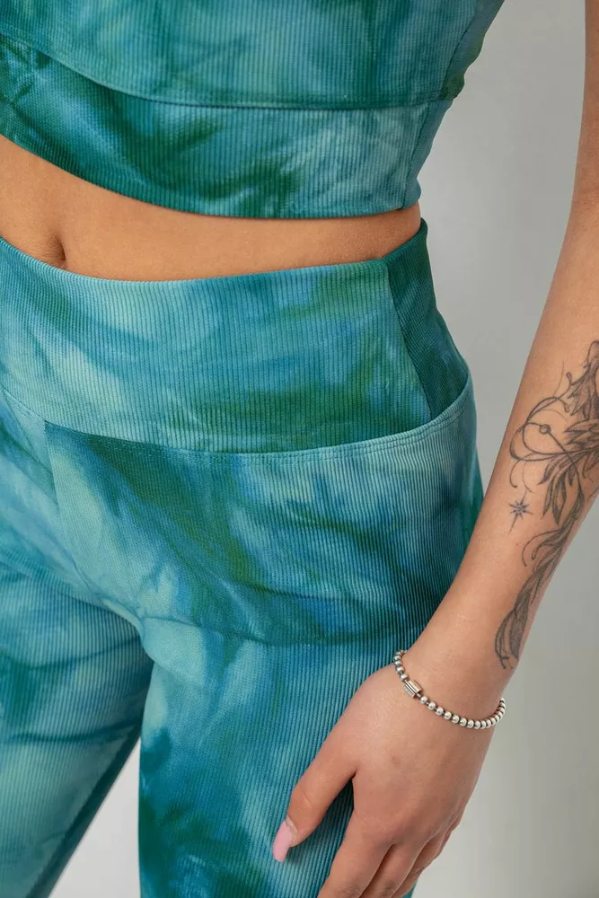 Купити Костюм жіночий домашній в рубчик, колір зелений, 214R341 - Фото №5