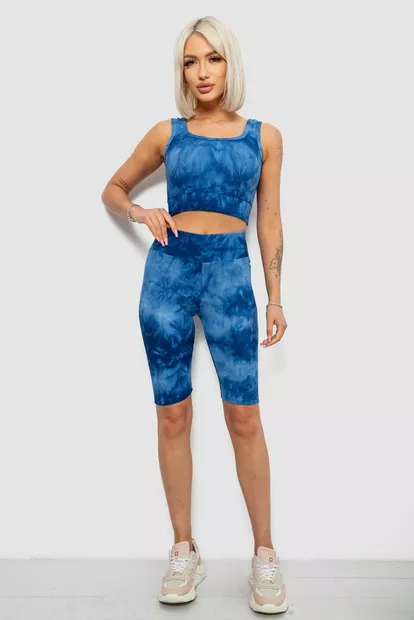 Костюм женский домашний в рубчик, цвет синий, 214R341