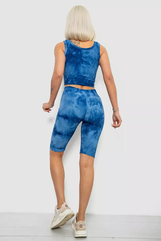 Купить Костюм женский домашний в рубчик, цвет синий, 214R341 - Фото №4