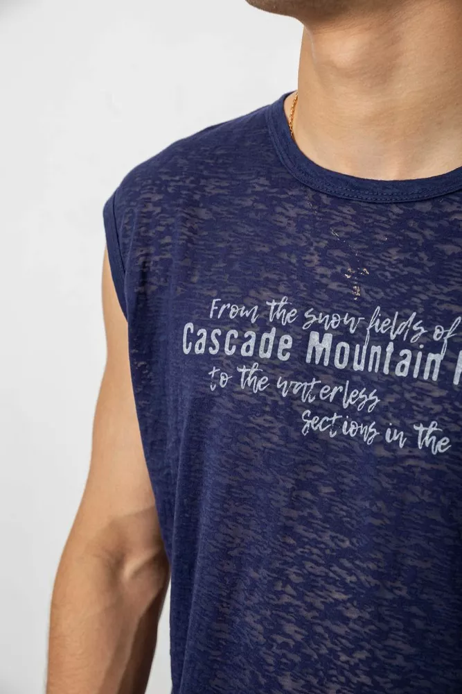 Купити Майка чоловіча з принтом, колір синій, 244R351-5 - Фото №5