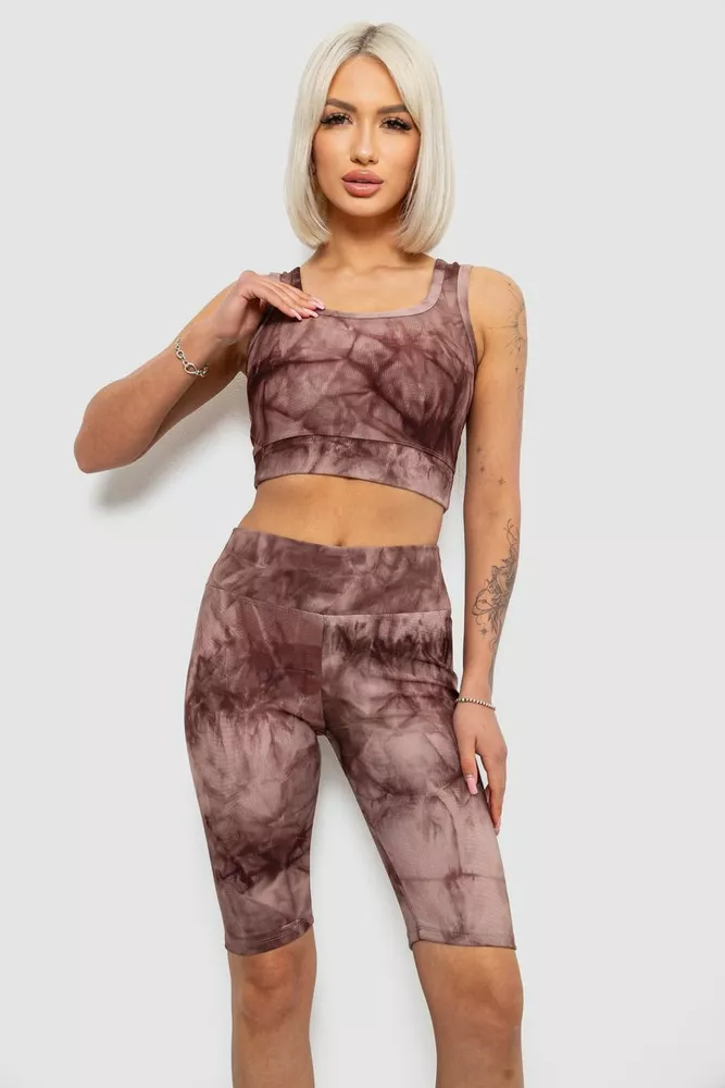 Купити Костюм жіночий домашній в рубчик, колір мокко, 214R341 - Фото №2