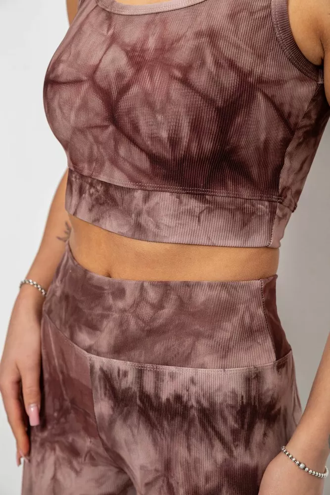 Купити Костюм жіночий домашній в рубчик, колір мокко, 214R341 - Фото №5