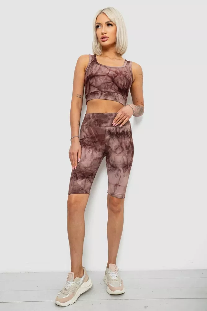 Купити Костюм жіночий домашній в рубчик, колір мокко, 214R341 - Фото №1