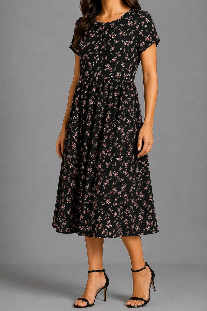 Купити Сукня жіноча з принтом, колір чорний, 214R209-6 - Фото №3