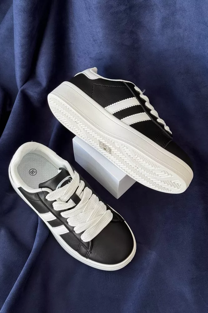 Купить Кеды женские, цвет черно-белый, 248RJH100-19 - Фото №3