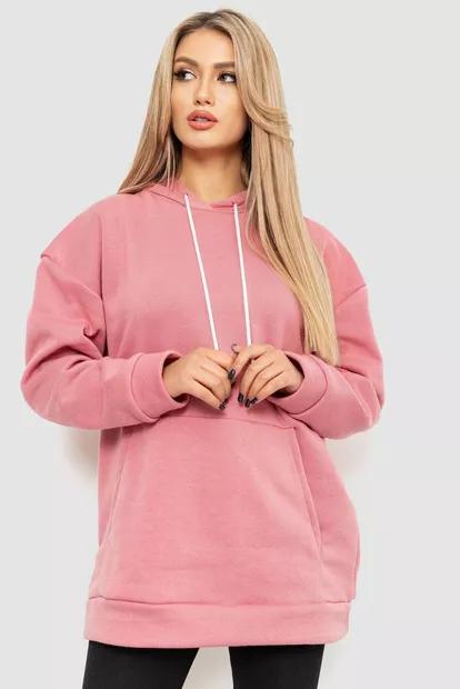 Худи женское на флисе  -уценка, цвет пудровый, 214R105-U