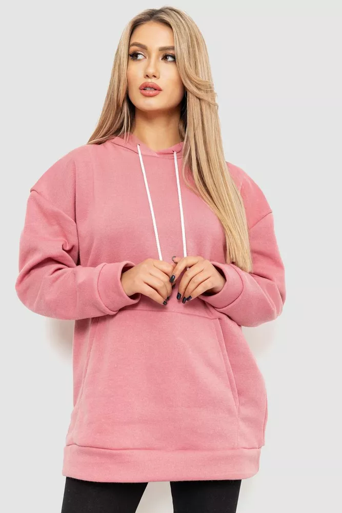 Купить Худи женское на флисе  -уценка, цвет пудровый, 214R105-U - Фото №1