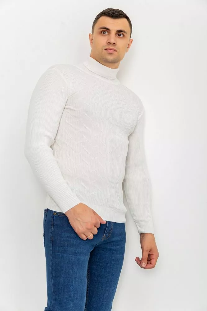 Купить Свитер-гольф мужской  -уценка, цвет молочный, 161R892-U-1 - Фото №3