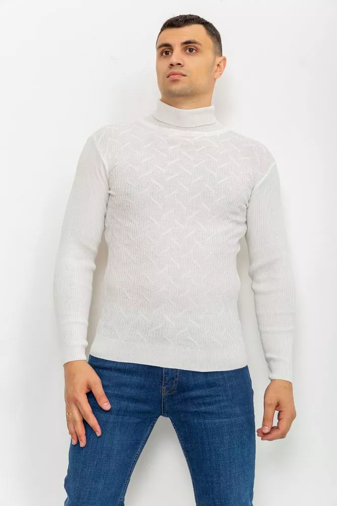 Купить Свитер-гольф мужской  -уценка, цвет молочный, 161R892-U-1 - Фото №1