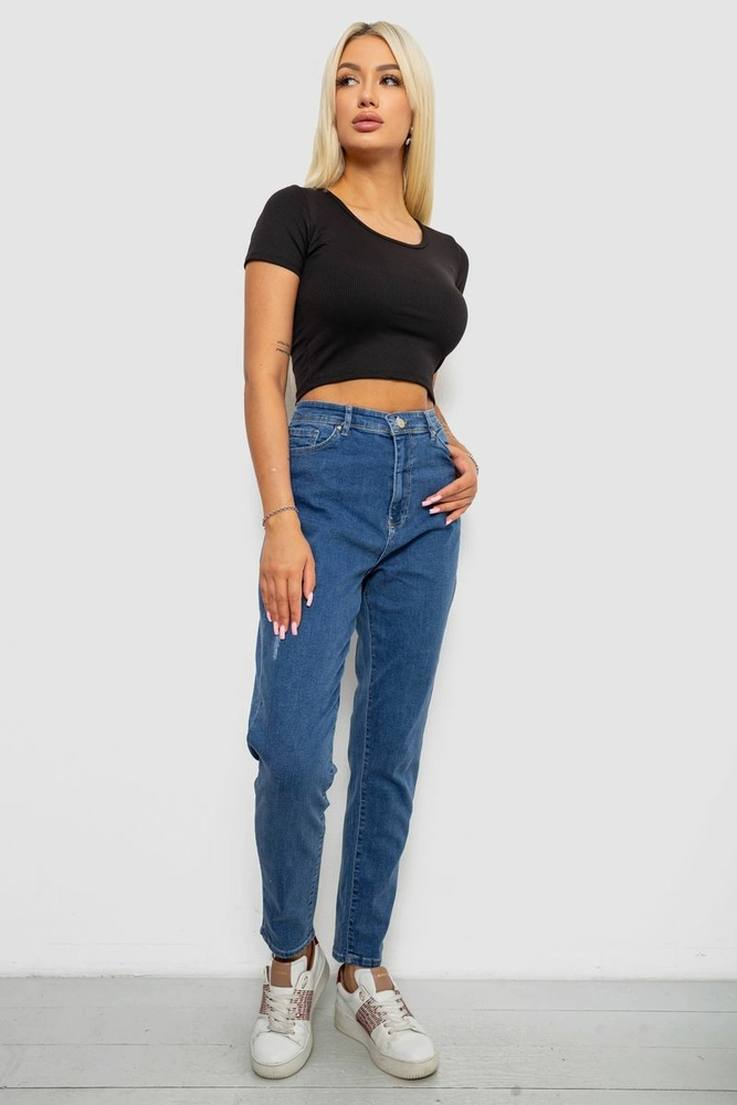 Купить Джинсы женские однотонные Skinny, цвет синий, 244R6055 - Фото №2
