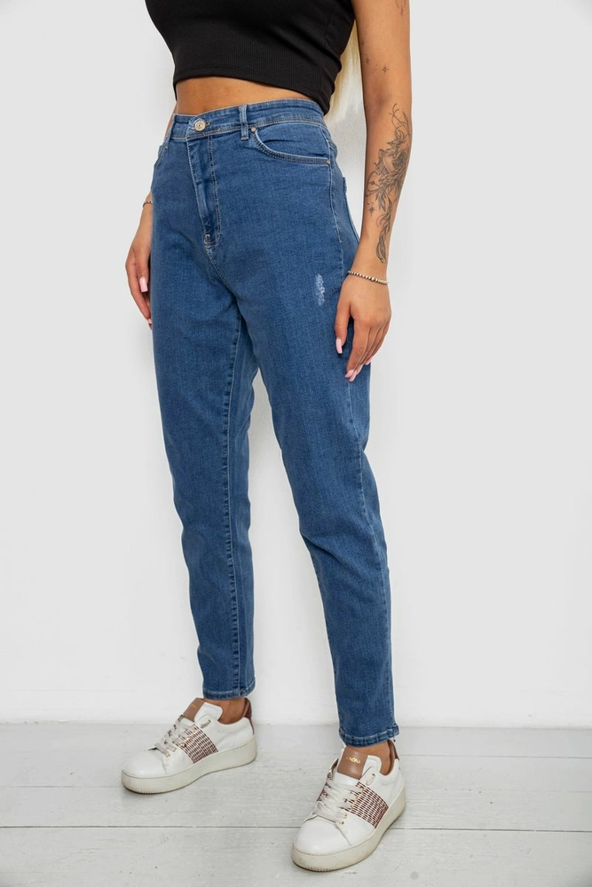 Купить Джинсы женские однотонные Skinny, цвет синий, 244R6055 - Фото №3
