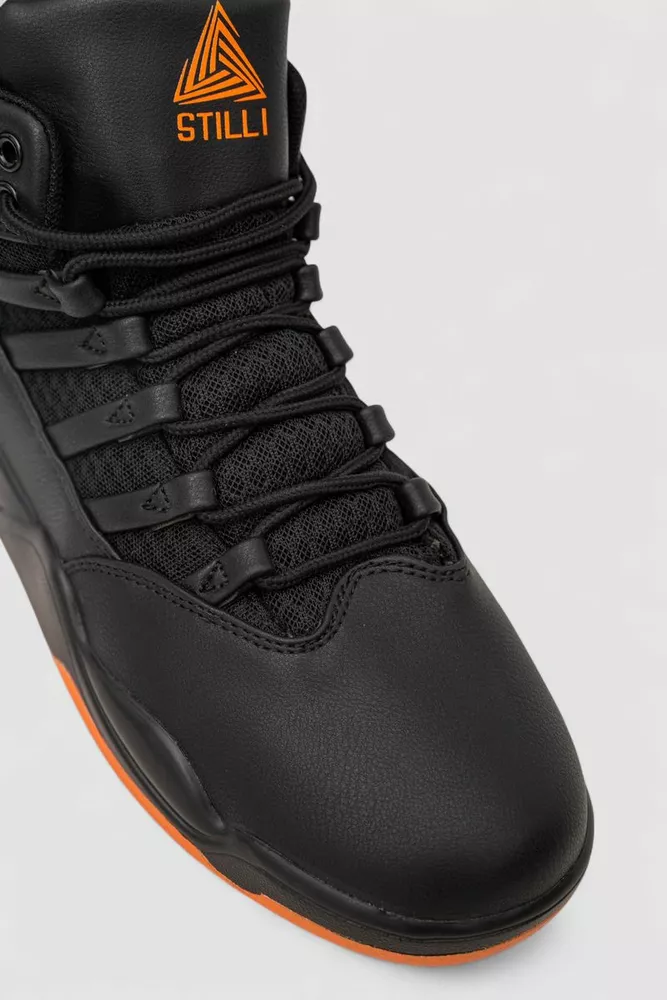 Купити Кросівки чоловічі демісезонні, колір чорно-помаранчевий, 248RSK2312 - Фото №2