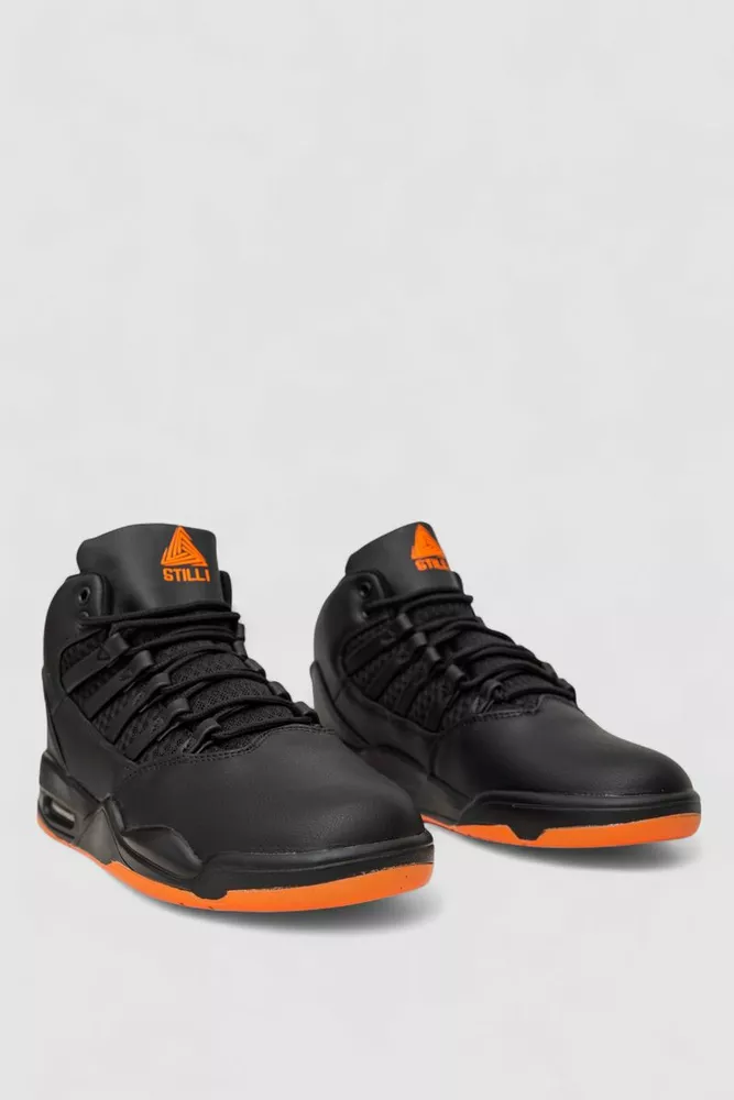 Купити Кросівки чоловічі демісезонні, колір чорно-помаранчевий, 248RSK2312 - Фото №3