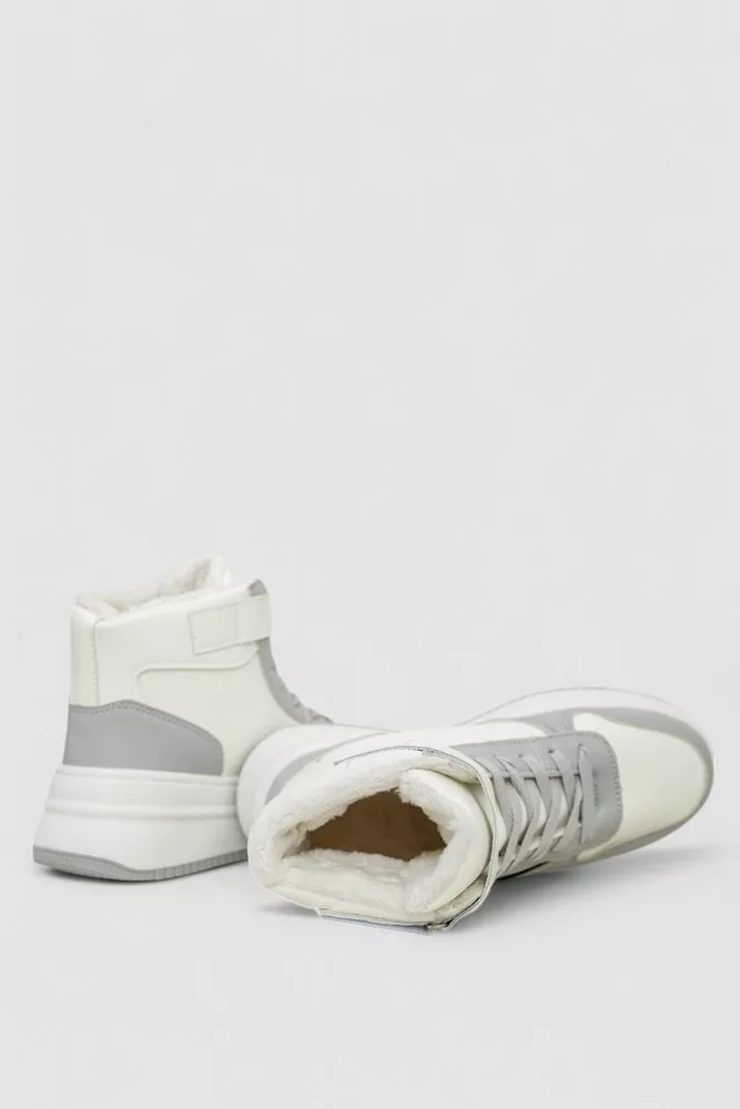 Купить Кроссовки женские зимние на меху. -уценка, цвет бело-серый, 248RAM04-86-U-4 - Фото №5