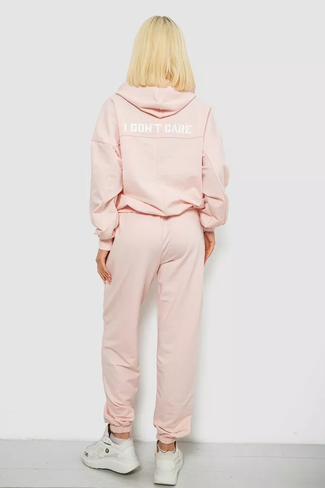 Купить Спортивный костюм женский с принтом, цвет пудровый, 244R1059AG - Фото №4