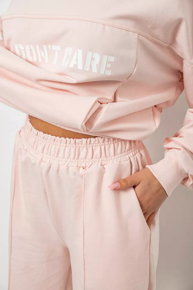 Купить Спортивный костюм женский с принтом, цвет пудровый, 244R1059AG - Фото №5