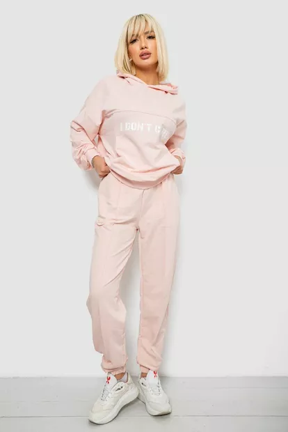 Спортивный костюм женский с принтом, цвет пудровый, 244R1059AG