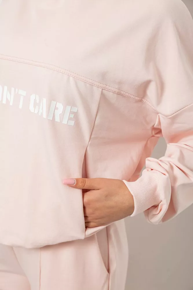 Купить Спортивный костюм женский с принтом, цвет пудровый, 244R1059AG - Фото №6