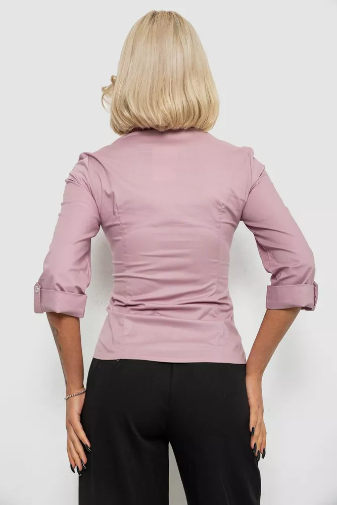 Купить Рубашка женская однотонная, цвет пудровый, 230R068-7 оптом - Фото №4