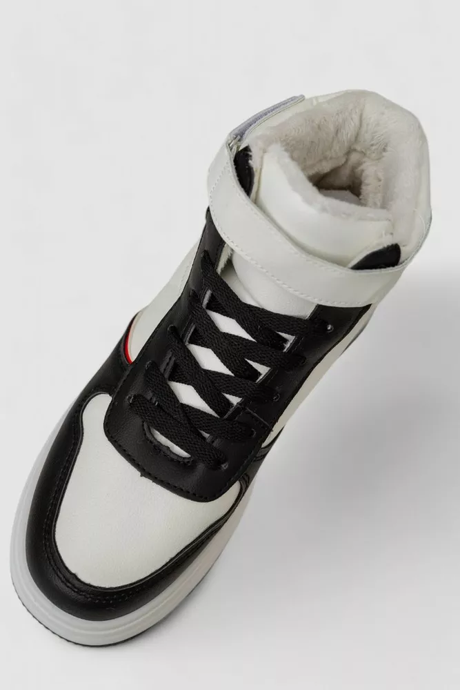 Купити Кросівки жіночі зимові на хутрі  -уцінка, колір біло-чорний, 248RAM04-U - Фото №2