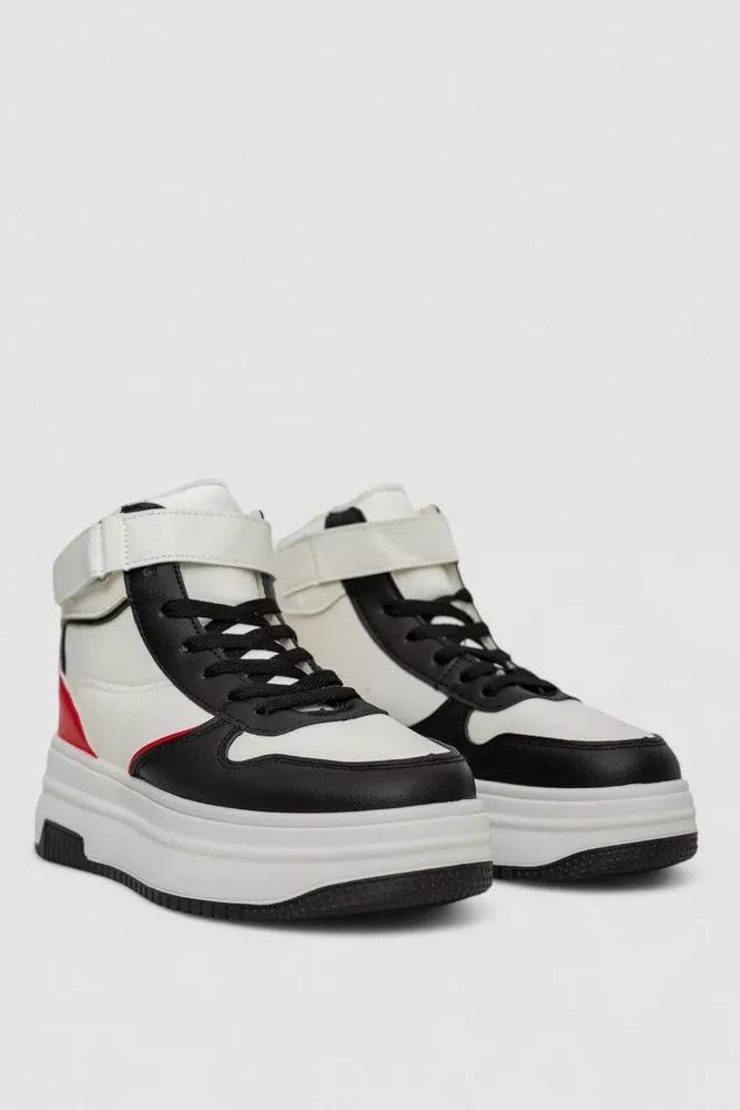 Купити Кросівки жіночі зимові на хутрі  -уцінка, колір біло-чорний, 248RAM04-U - Фото №3