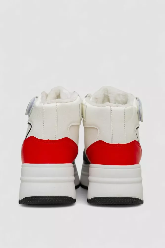 Купити Кросівки жіночі зимові на хутрі  -уцінка, колір біло-чорний, 248RAM04-U - Фото №4