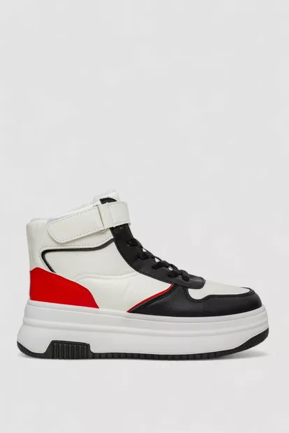 Кросівки жіночі зимові на хутрі  -уцінка, колір біло-чорний, 248RAM04-U