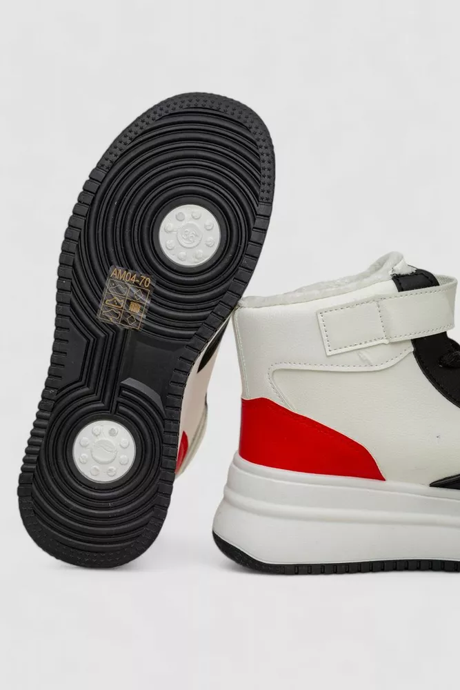 Купити Кросівки жіночі зимові на хутрі  -уцінка, колір біло-чорний, 248RAM04-U - Фото №7