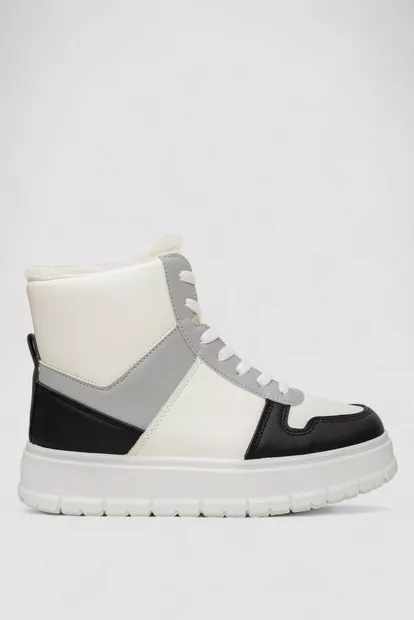 Кроссовки женские зимние на меху  -уценка, цвет бело-черный, 248RMB07-U-4