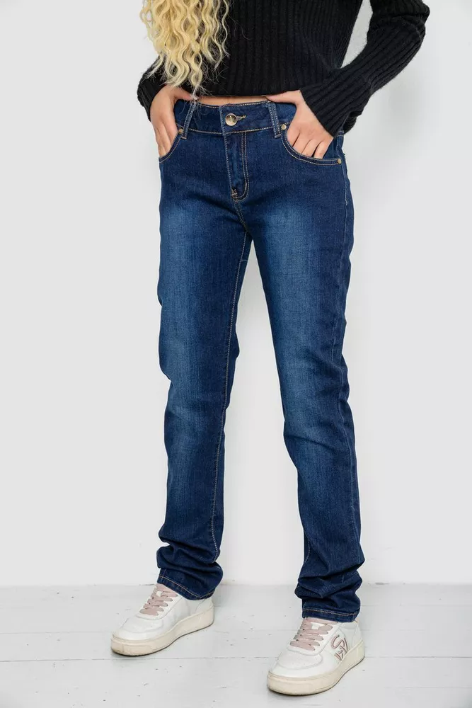 Купить Джинсы женские Slim Fit, цвет синий, 244RK017 оптом - Фото №3