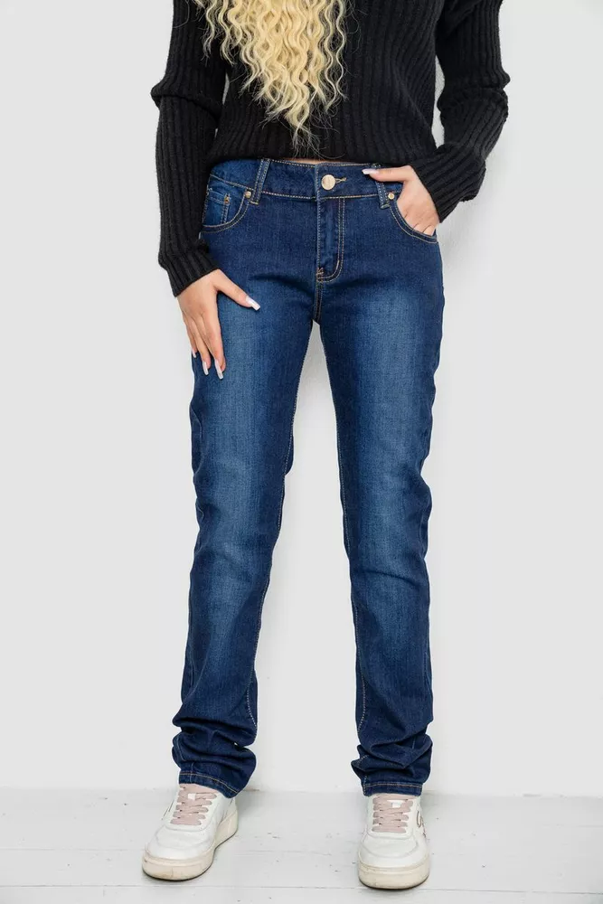 Купить Джинсы женские Slim Fit, цвет синий, 244RK017 оптом - Фото №1
