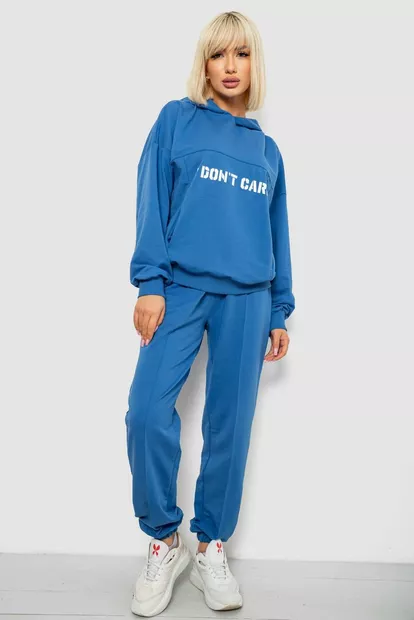 Спортивний костюм жіночий з принтом, колір синій, 244R1059AG