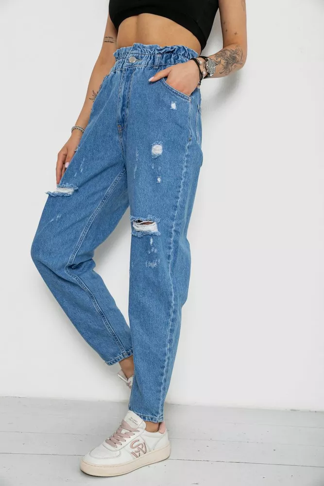 Купити Джинси жіночі Mom's, колір блакитний, 182R1573S20 - Фото №3