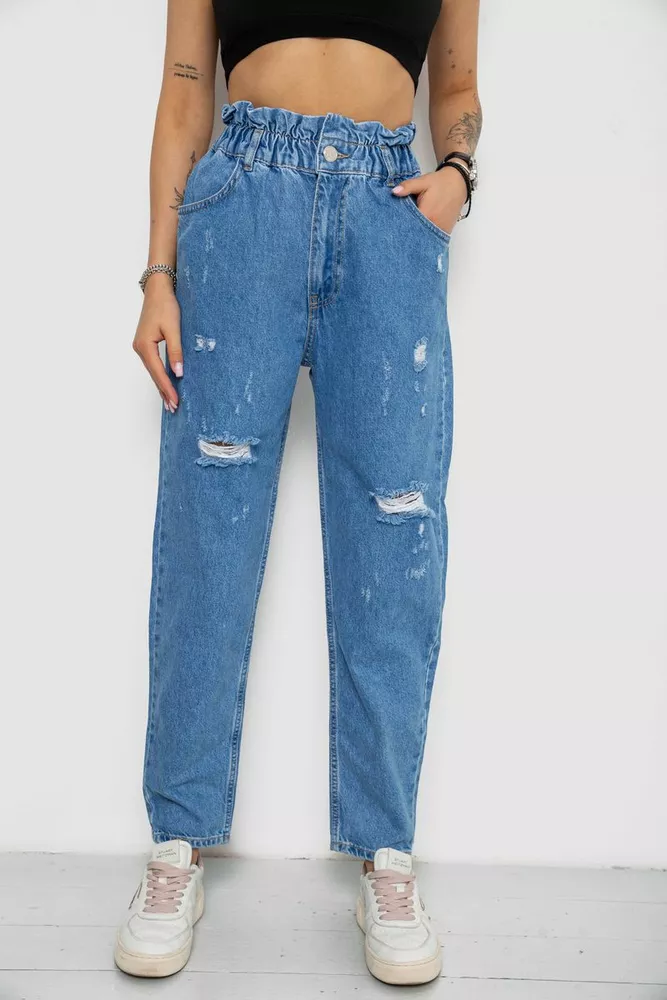 Купити Джинси жіночі Mom's, колір блакитний, 182R1573S20 - Фото №1
