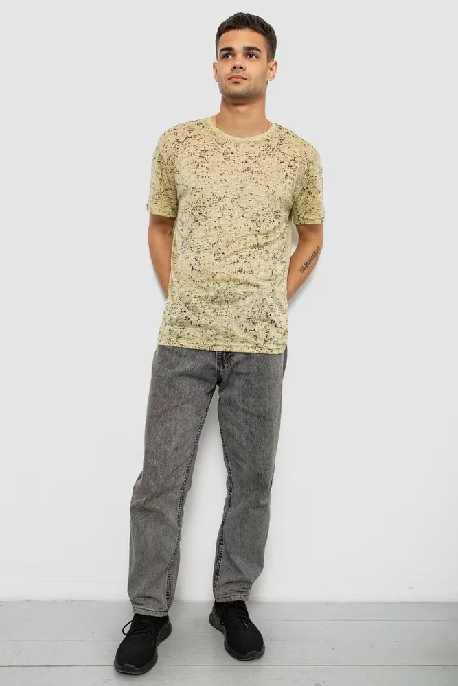 Купить Футболка мужская с принтом, цвет горчичный, 244R7036 - Фото №2