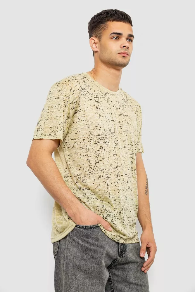 Купить Футболка мужская с принтом, цвет горчичный, 244R7036 - Фото №3