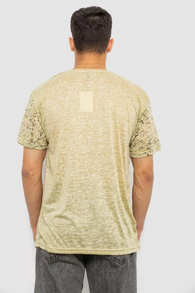 Купить Футболка мужская с принтом, цвет горчичный, 244R7036 - Фото №4