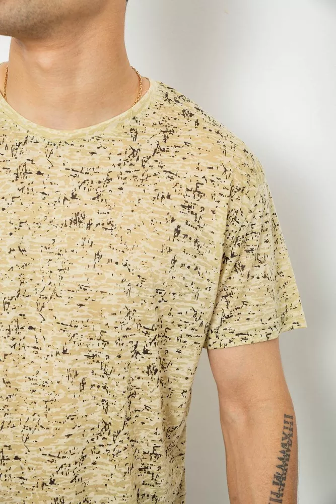 Купить Футболка мужская с принтом, цвет горчичный, 244R7036 - Фото №5