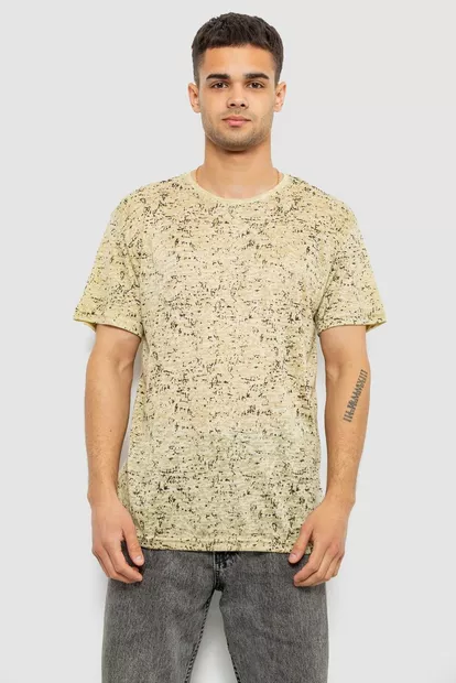 Футболка чоловіча з принтом, колір гірчичний, 244R7036
