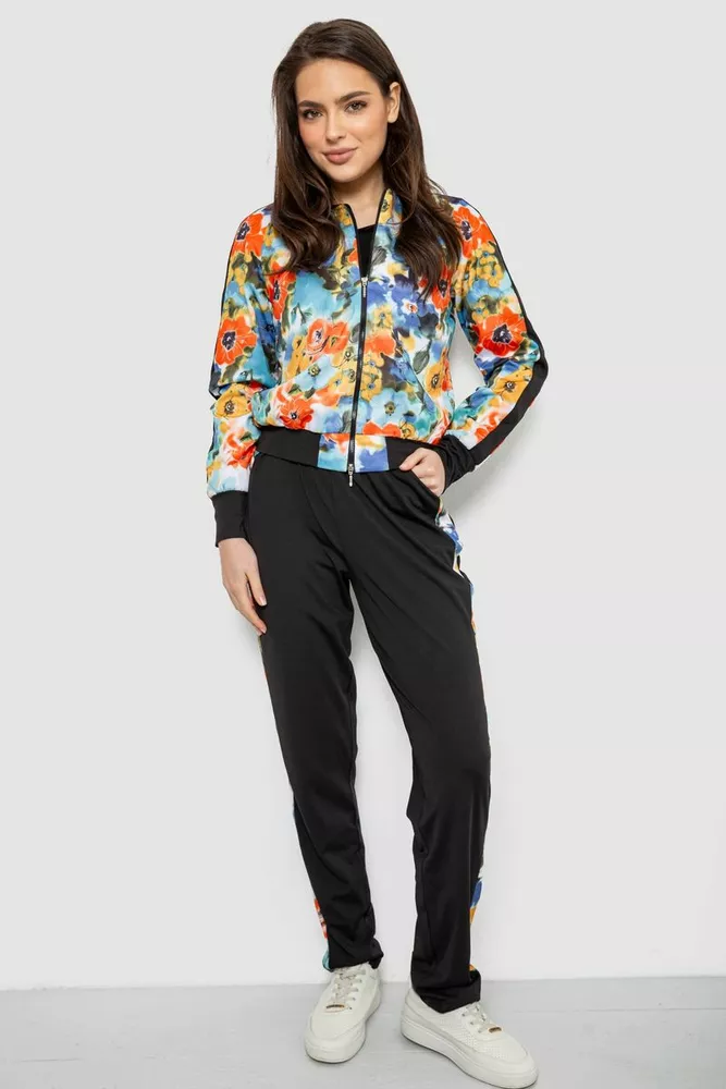 Купить Костюм женский с принтом, цвет черно-оранжевый, 230R1125 - Фото №1