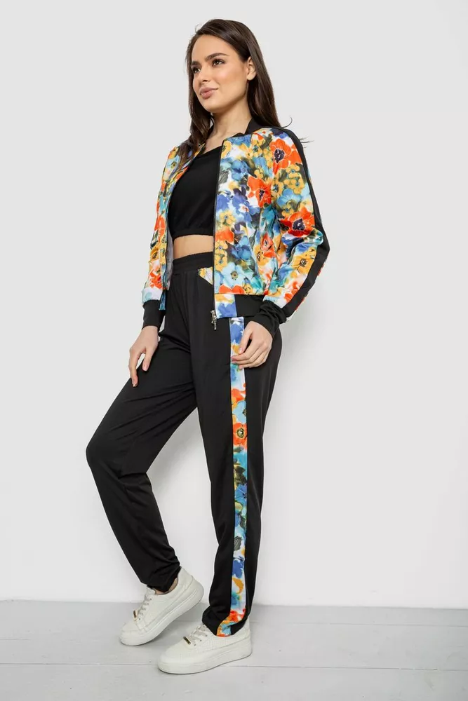Купить Костюм женский с принтом, цвет черно-оранжевый, 230R1125 - Фото №3