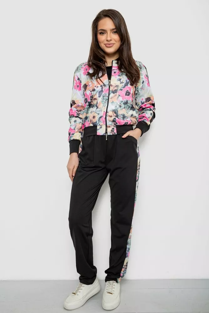 Купить Костюм женский с принтом, цвет черно-розовый, 230R1125 - Фото №1