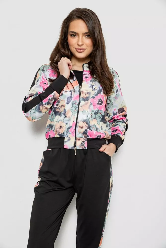 Купить Костюм женский с принтом, цвет черно-розовый, 230R1125 - Фото №2