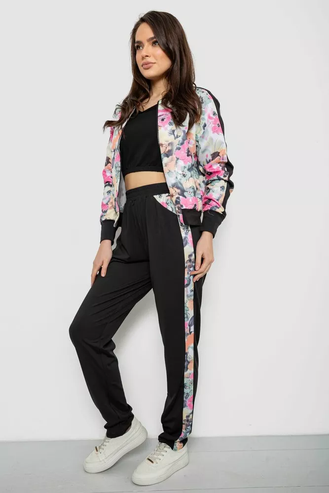 Купить Костюм женский с принтом, цвет черно-розовый, 230R1125 - Фото №3