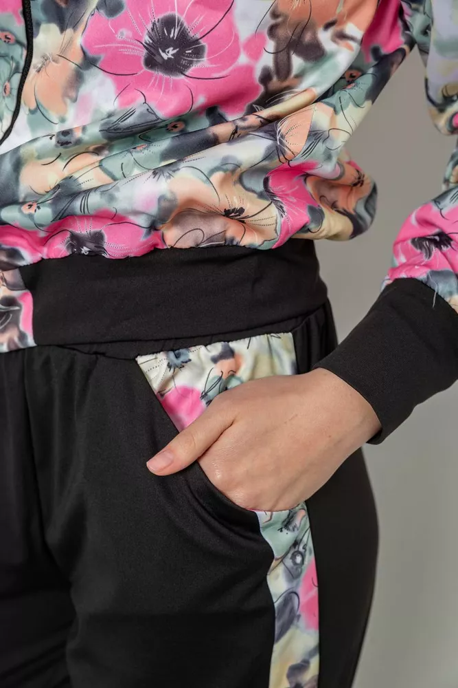 Купить Костюм женский с принтом, цвет черно-розовый, 230R1125 - Фото №6