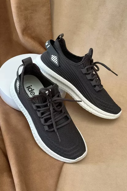 Кроссовки женские текстиль, цвет темно-серый, 243R779